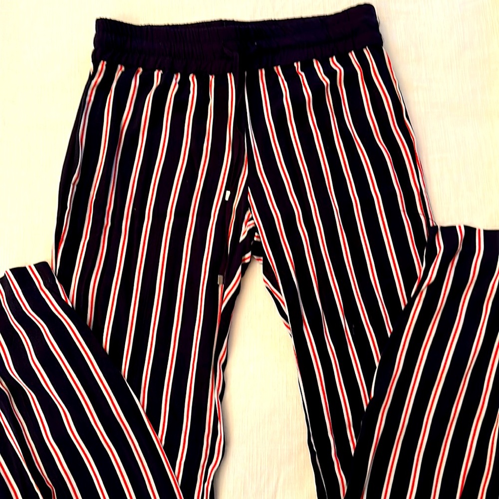 Cynthia rowley cotton striped pull on pants